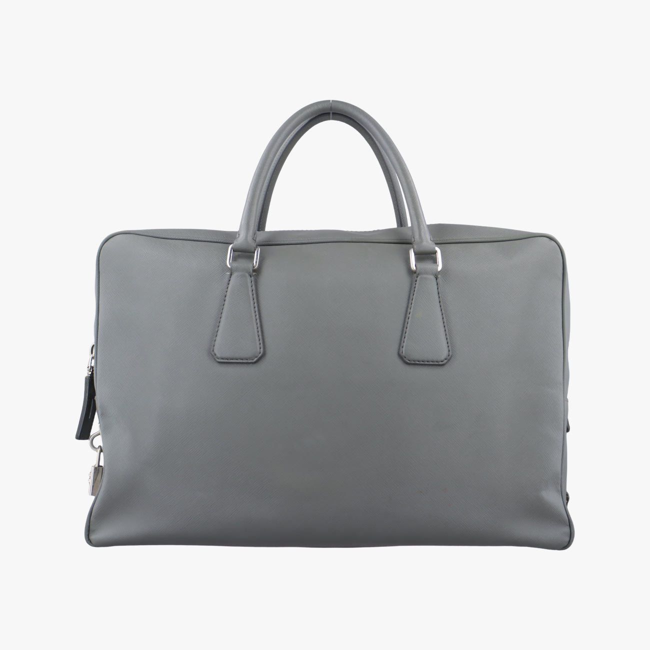 Vintage Prada business bag briefcase Grey SAFFIANO Leather 2VE363 handbag | stylenewstar