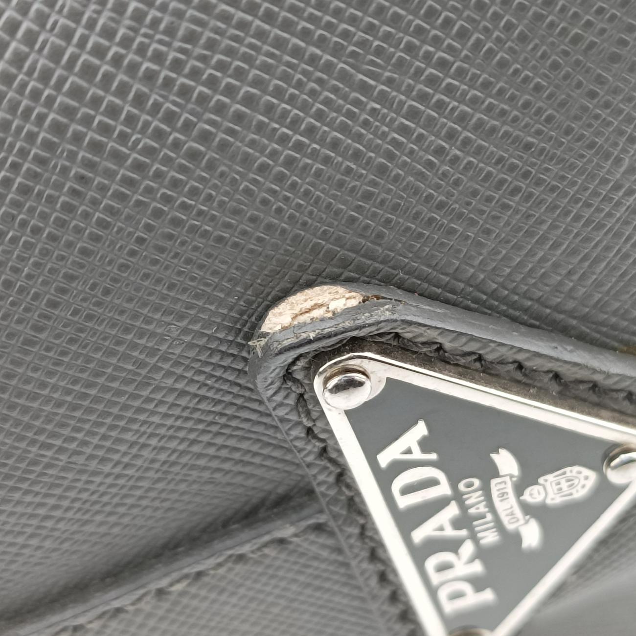 Vintage Prada business bag briefcase Grey SAFFIANO Leather 2VE363 handbag | stylenewstar