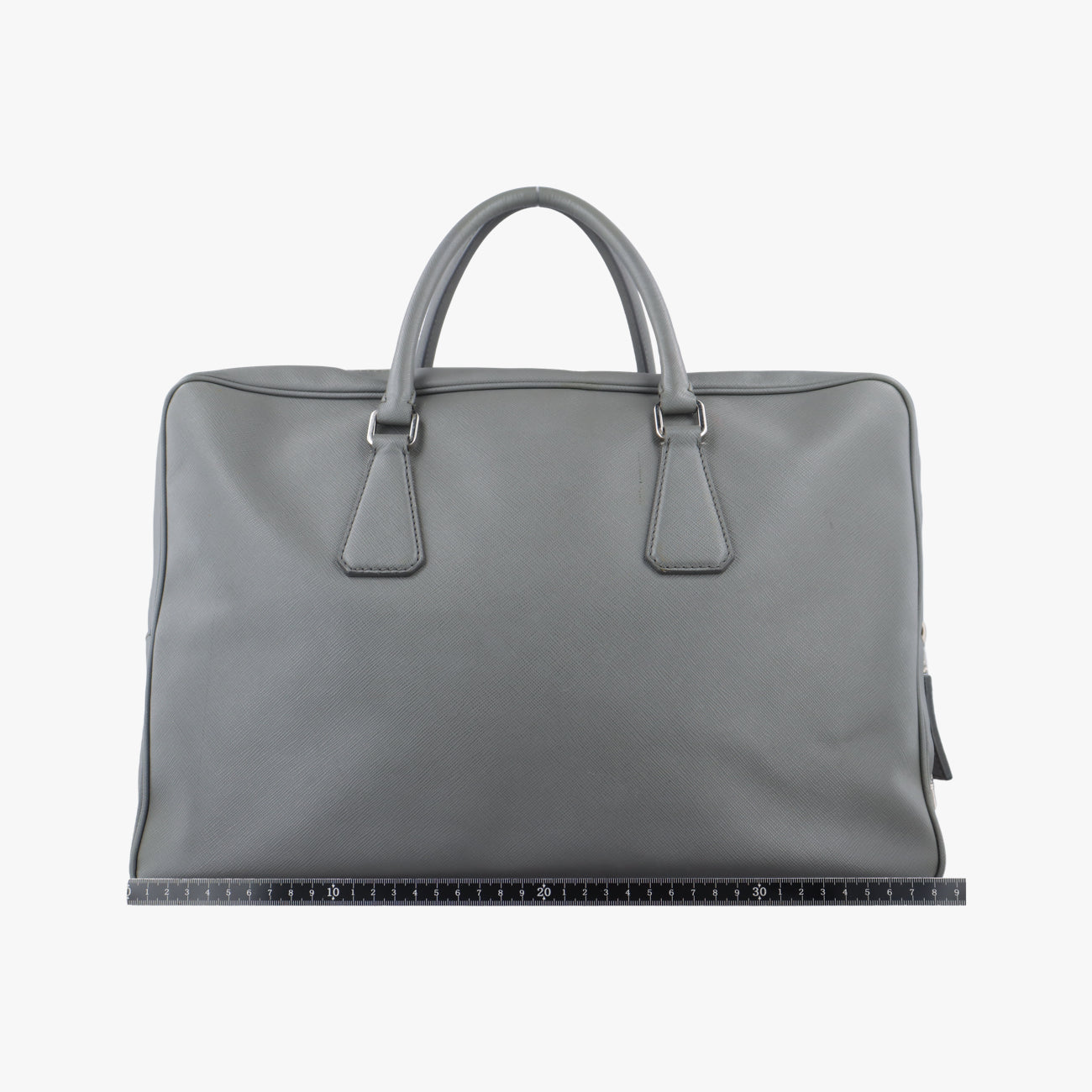 Vintage Prada business bag briefcase Grey SAFFIANO Leather 2VE363 handbag | stylenewstar