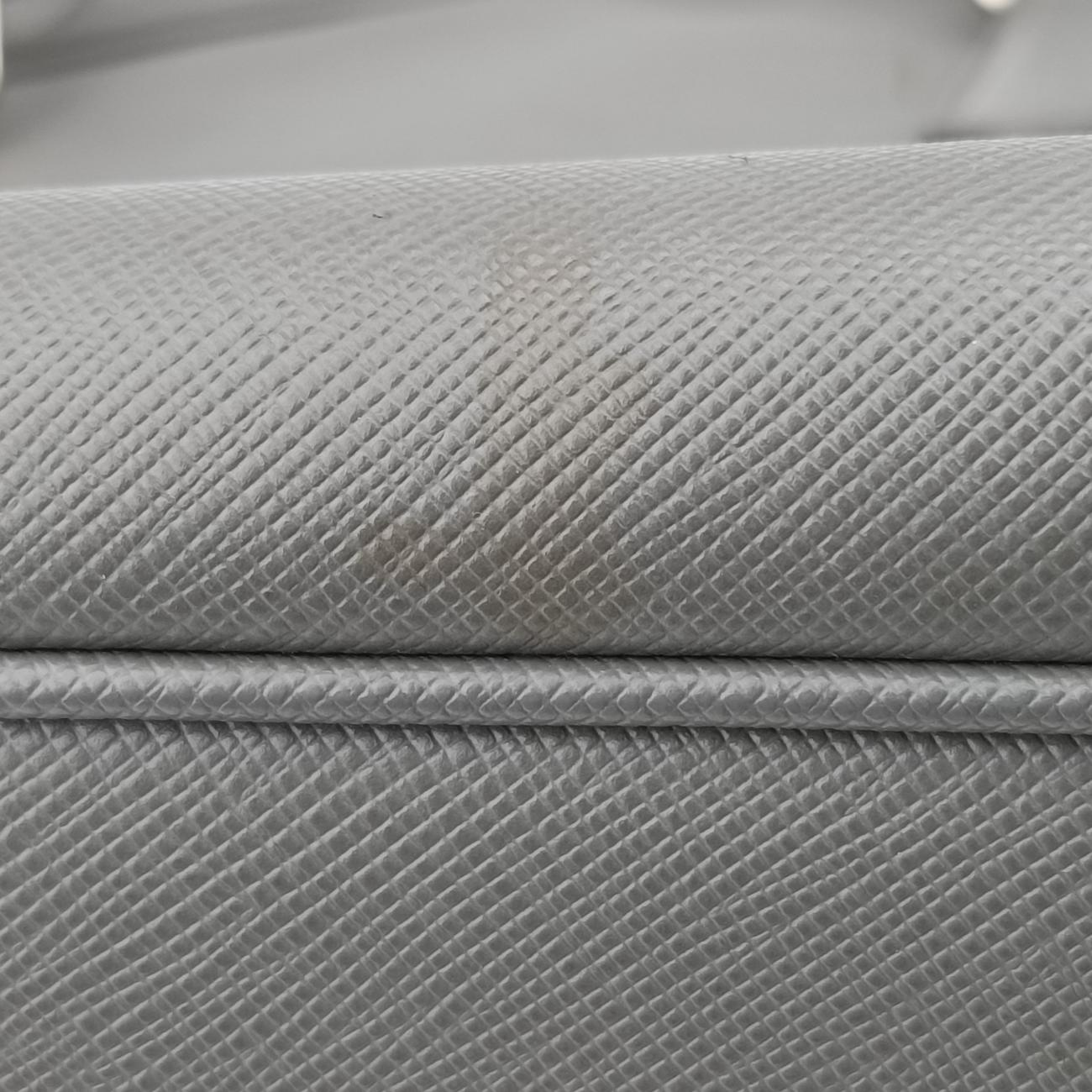 Vintage Prada business bag briefcase Grey SAFFIANO Leather 2VE363 handbag | stylenewstar