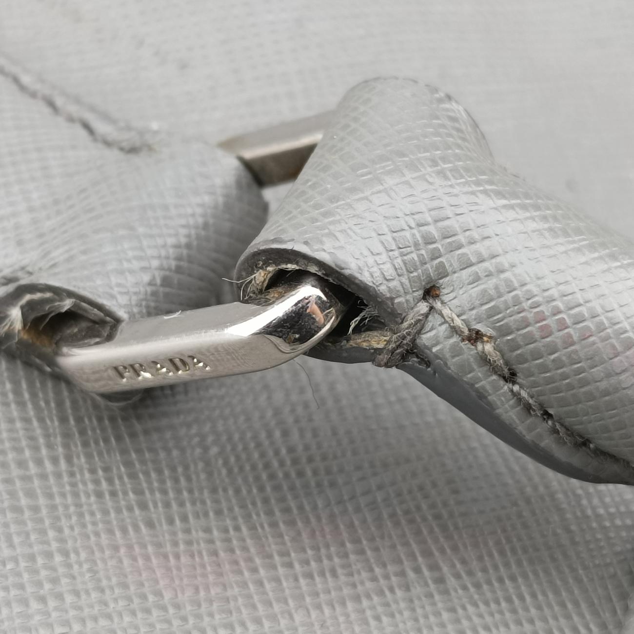 Vintage Prada business bag briefcase Grey SAFFIANO Leather 2VE363 handbag | stylenewstar