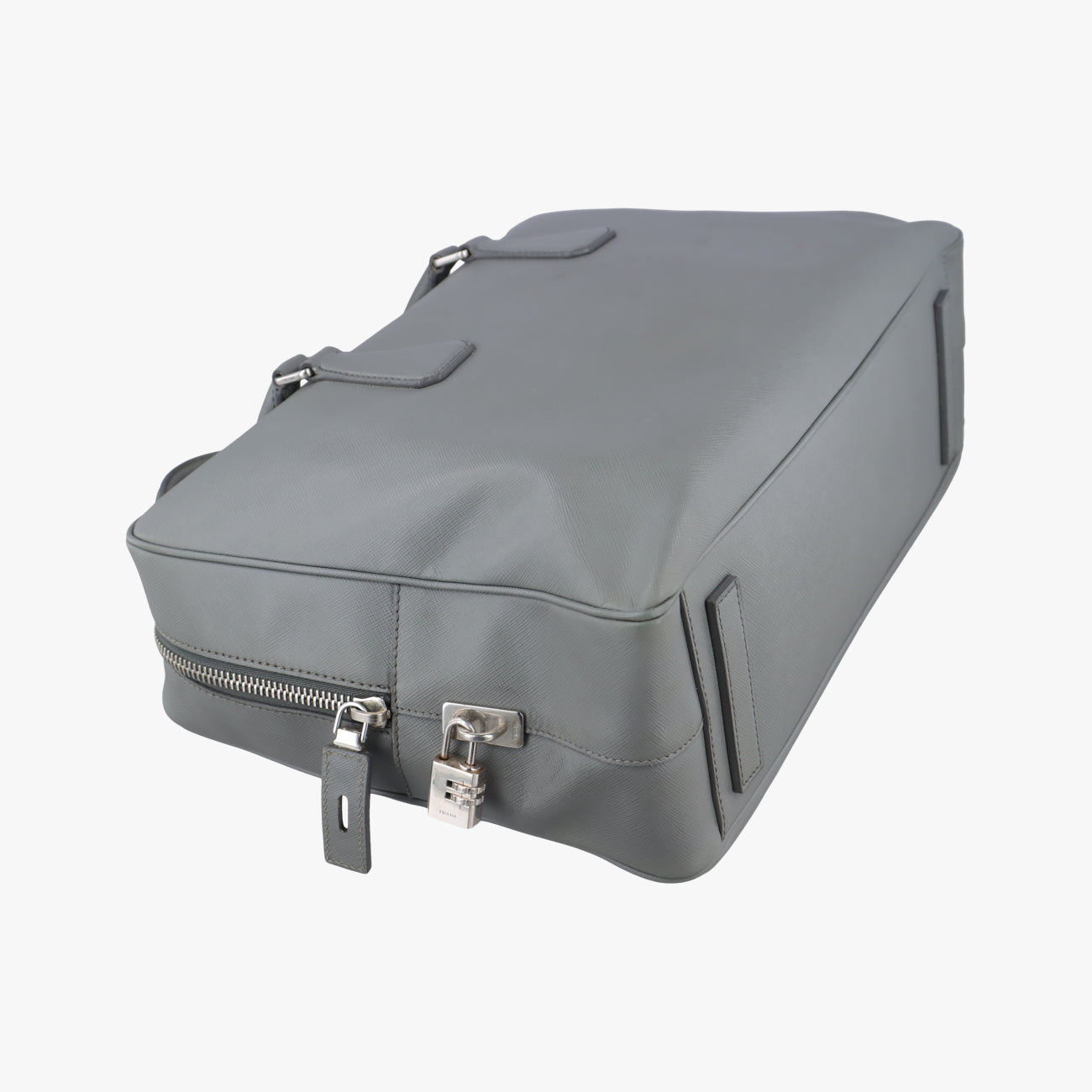 Vintage Prada business bag briefcase Grey SAFFIANO Leather 2VE363 handbag | stylenewstar