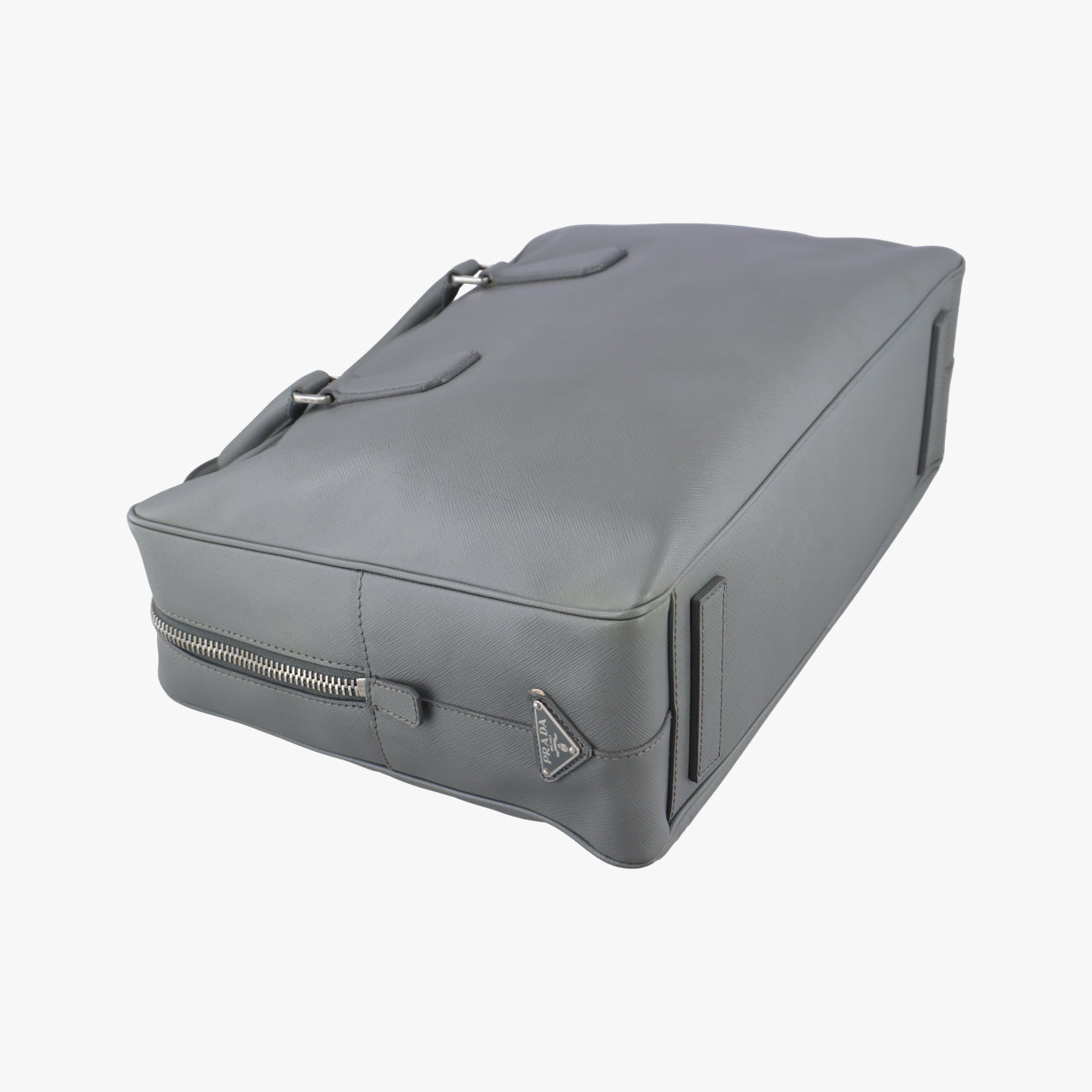 Vintage Prada business bag briefcase Grey SAFFIANO Leather 2VE363 handbag | stylenewstar