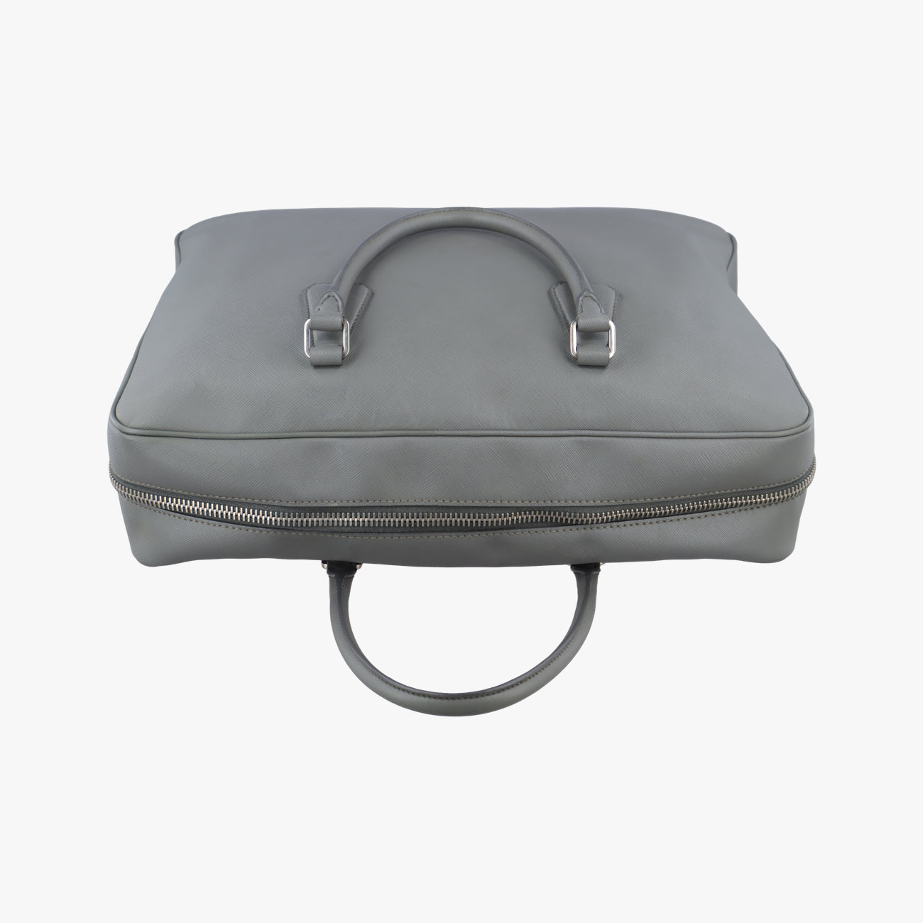 Vintage Prada business bag briefcase Grey SAFFIANO Leather 2VE363 handbag | stylenewstar