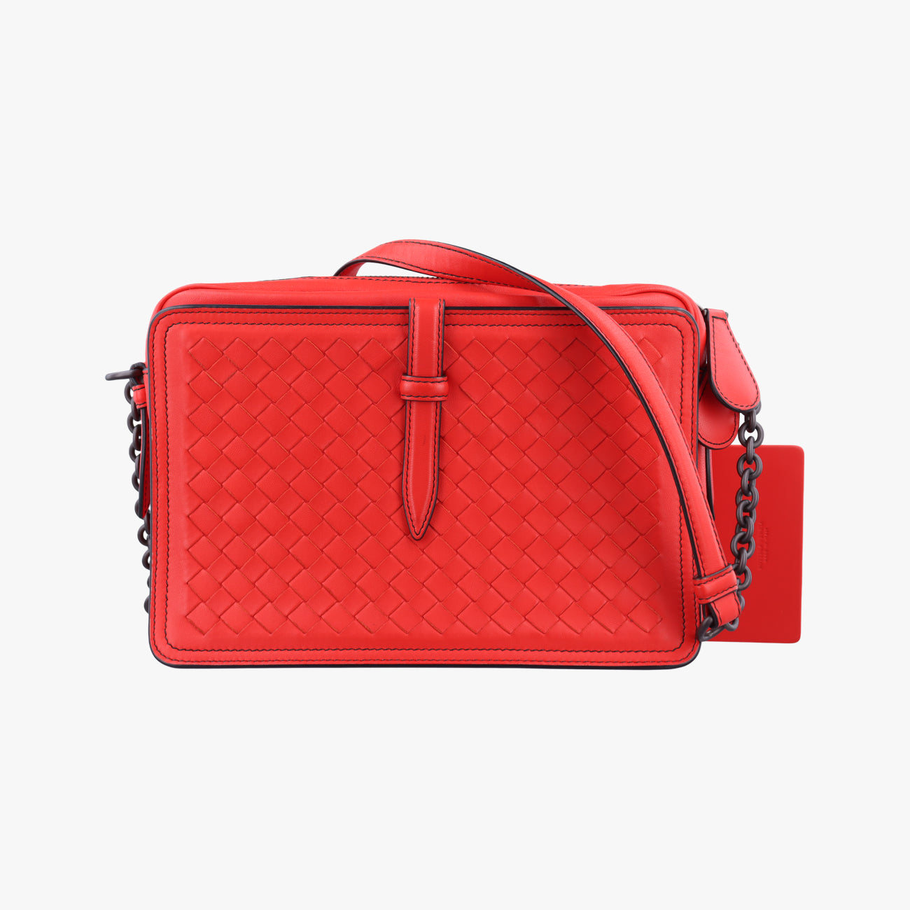 Secondhand Bottega Veneta Intrecciato Red lambskin  shoulderbag | stylenewstar