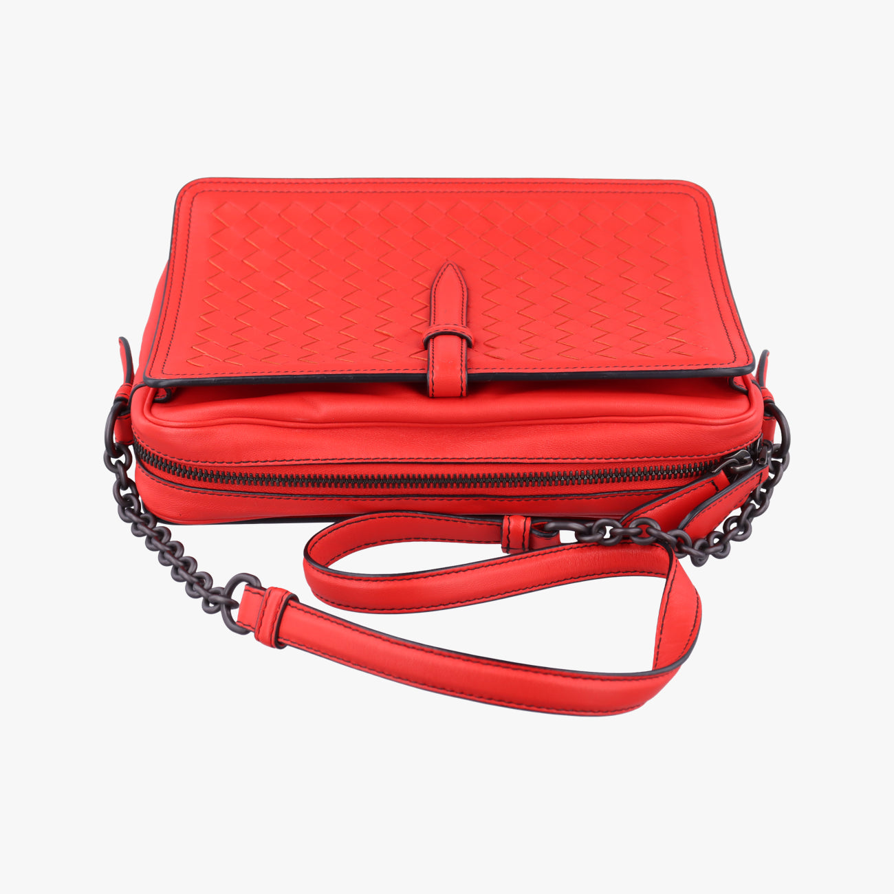 Secondhand Bottega Veneta Intrecciato Red lambskin  shoulderbag | stylenewstar