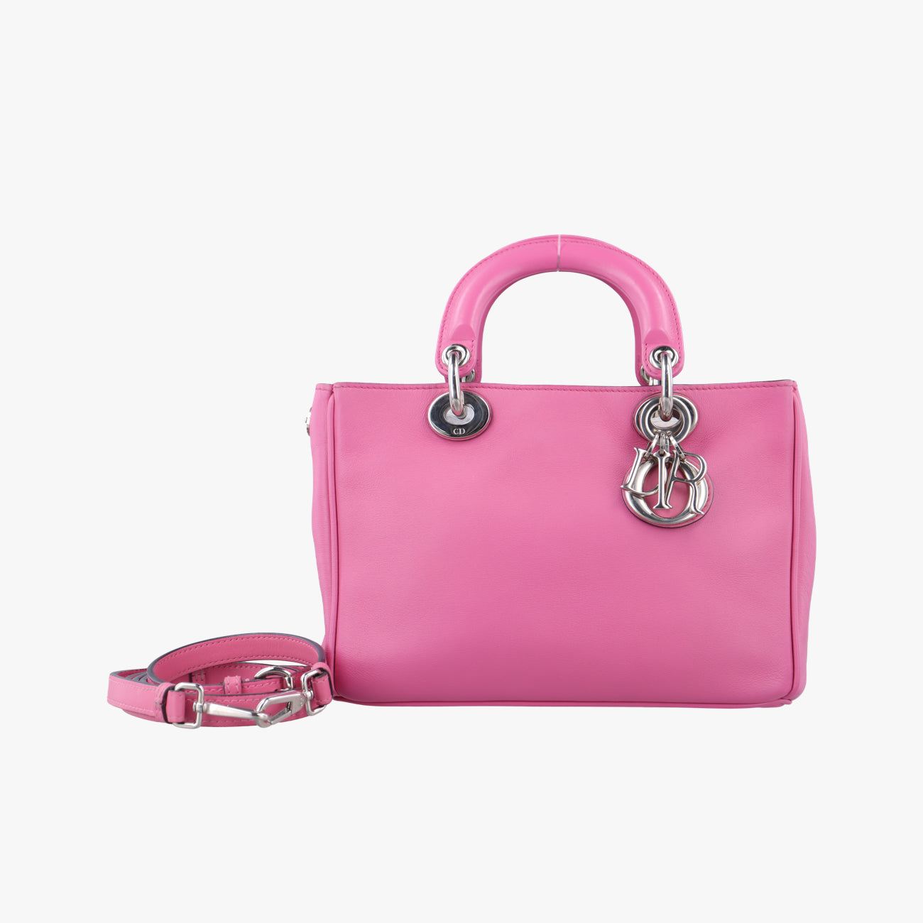 Pre-owned Christian Dior Diorissimo Pink Leather  shoulderbag | stylenewstar