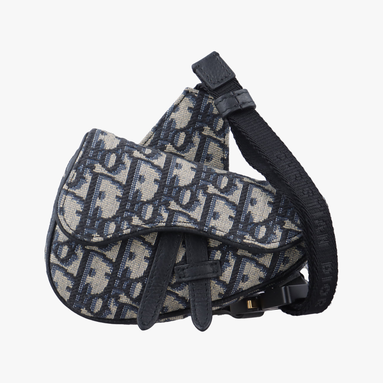 Pre-owned Christian Dior saddle Navy x Gray Jacquard  bum bag/waist bag | stylenewstar