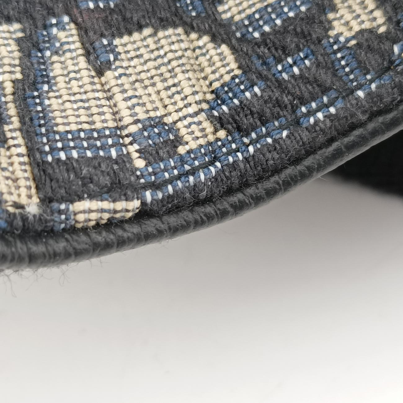 Pre-owned Christian Dior saddle Navy x Gray Jacquard  bum bag/waist bag | stylenewstar