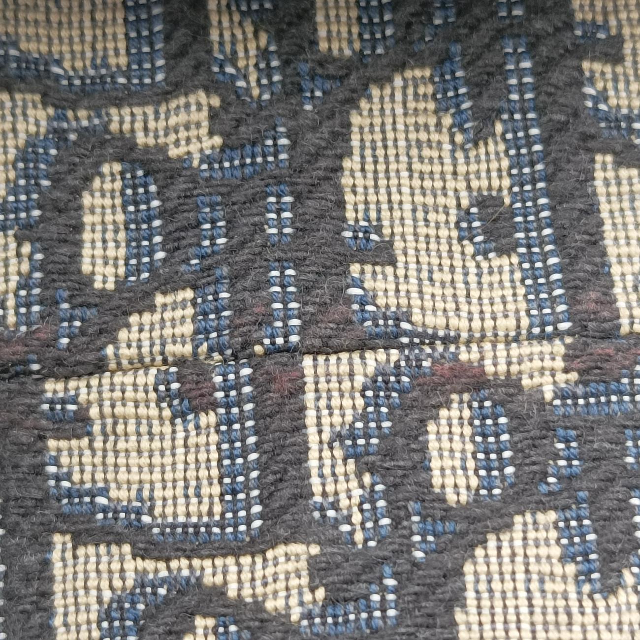 Pre-owned Christian Dior saddle Navy x Gray Jacquard  bum bag/waist bag | stylenewstar