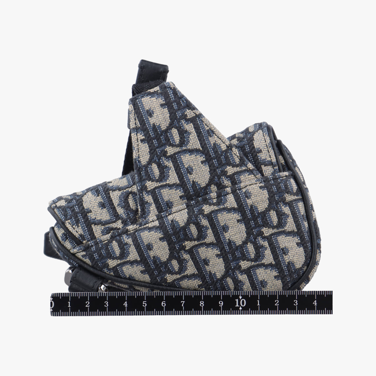 Pre-owned Christian Dior saddle Navy x Gray Jacquard  bum bag/waist bag | stylenewstar