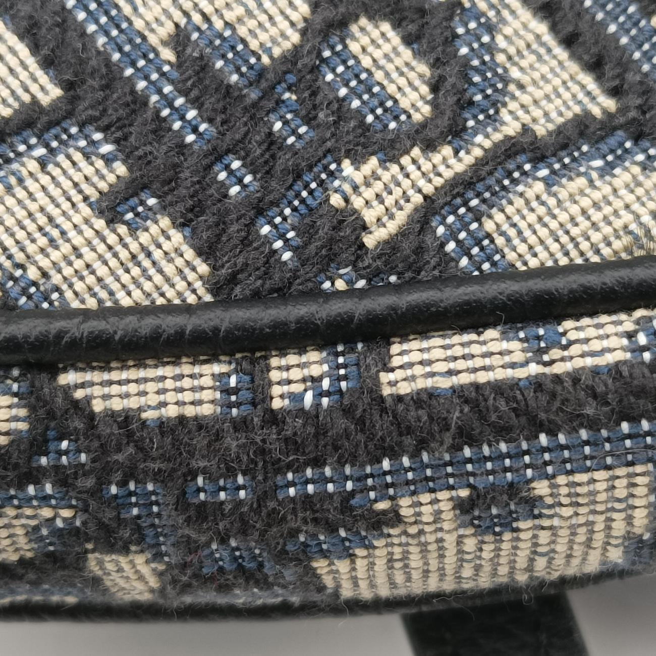 Pre-owned Christian Dior saddle Navy x Gray Jacquard  bum bag/waist bag | stylenewstar