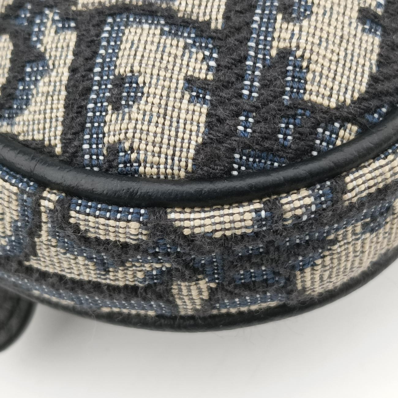Pre-owned Christian Dior saddle Navy x Gray Jacquard  bum bag/waist bag | stylenewstar