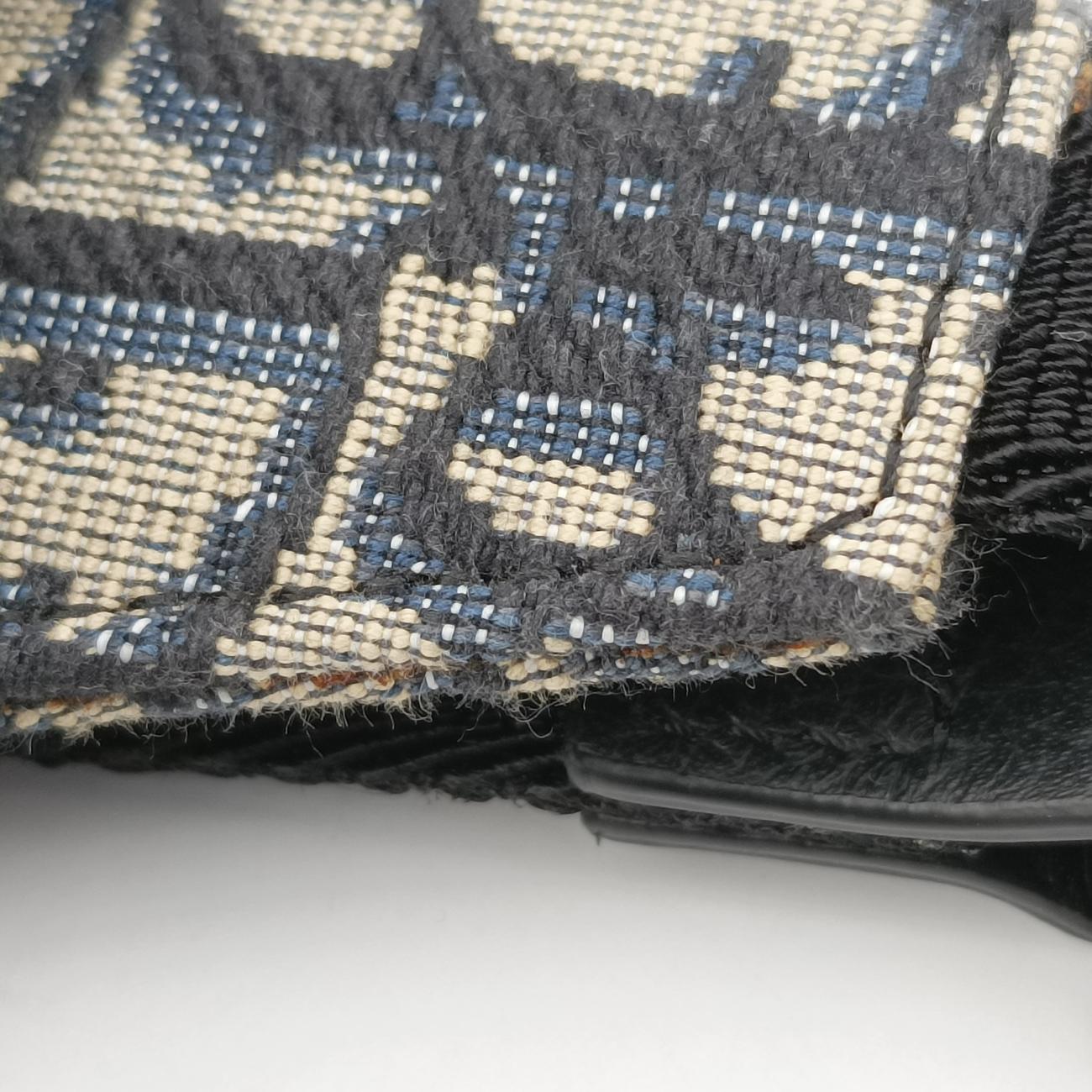 Pre-owned Christian Dior saddle Navy x Gray Jacquard  bum bag/waist bag | stylenewstar