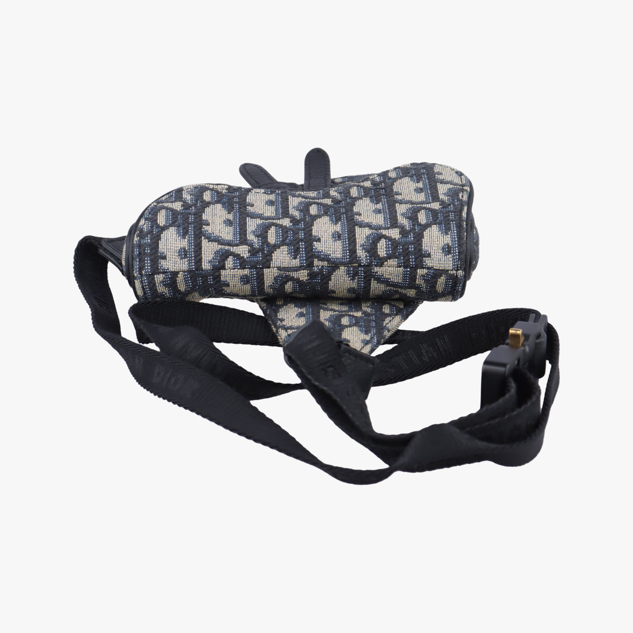 Pre-owned Christian Dior saddle Navy x Gray Jacquard  bum bag/waist bag | stylenewstar