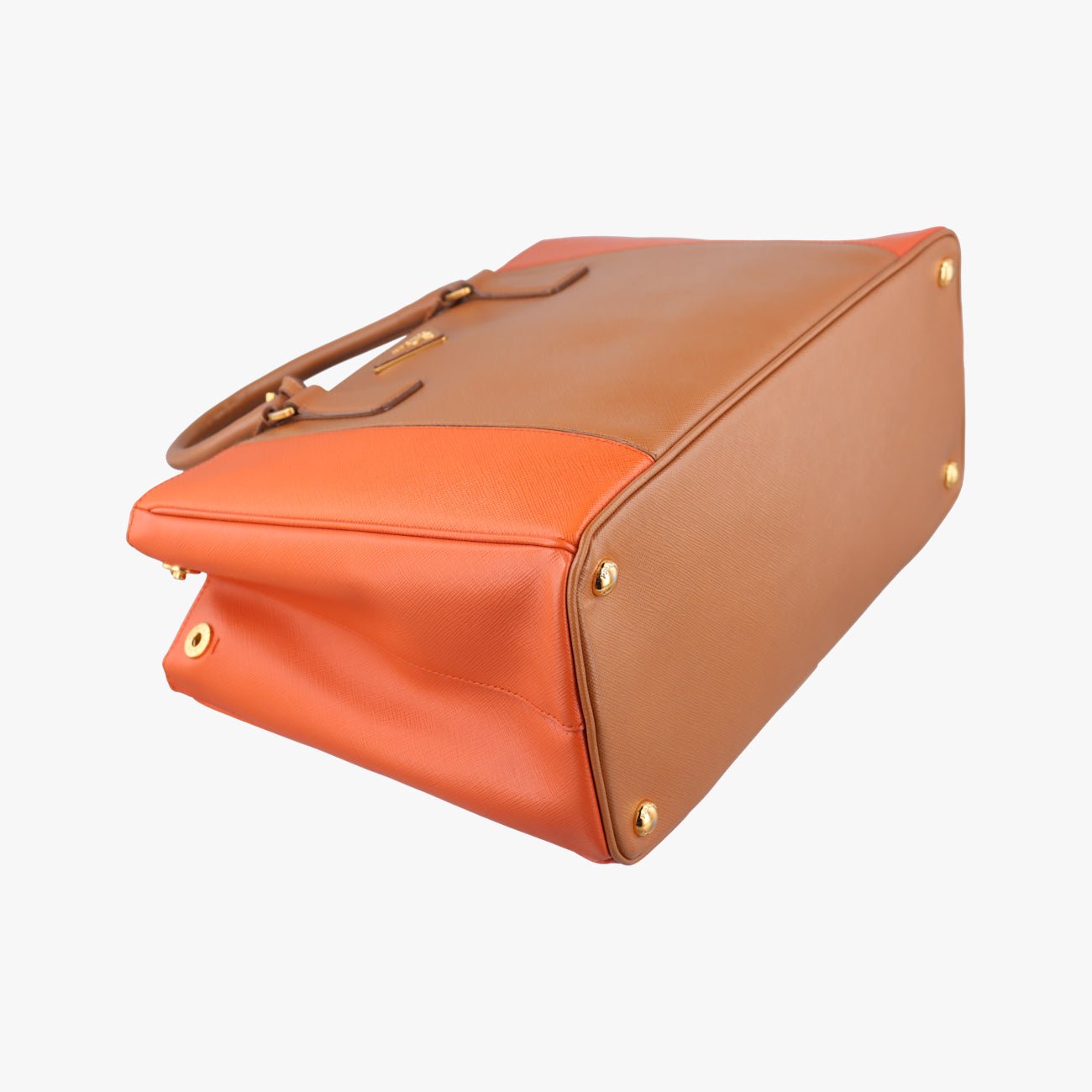 Vintage Prada Galleria beige×orange SAFFIANO　Leather B2274C shoulderbag | stylenewstar