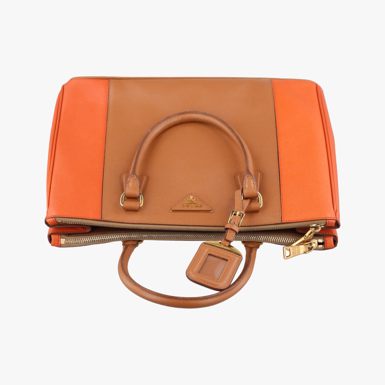 Vintage Prada Galleria beige×orange SAFFIANO　Leather B2274C shoulderbag | stylenewstar