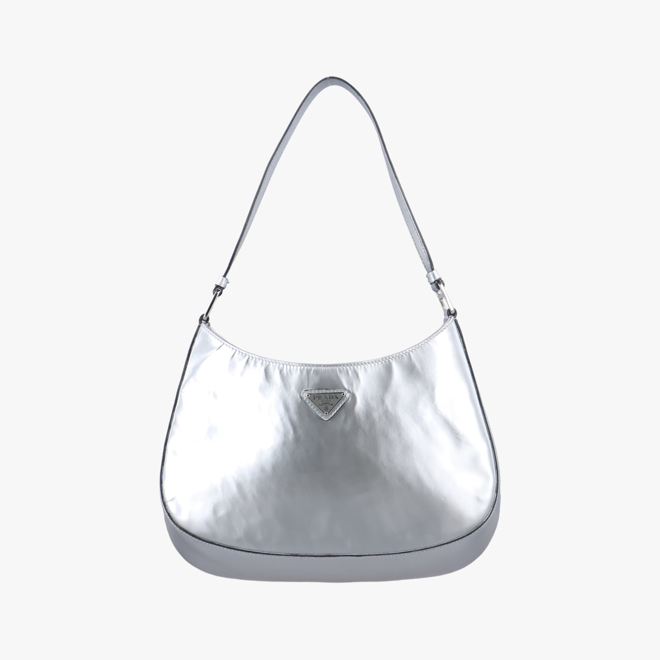 Pre-owned Prada Cleo Silver Brushed leather  shoulderbag | stylenewstar
