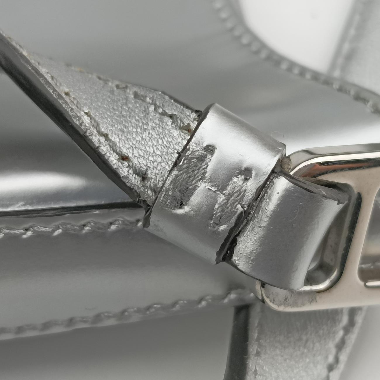 Pre-owned Prada Cleo Silver Brushed leather  shoulderbag | stylenewstar