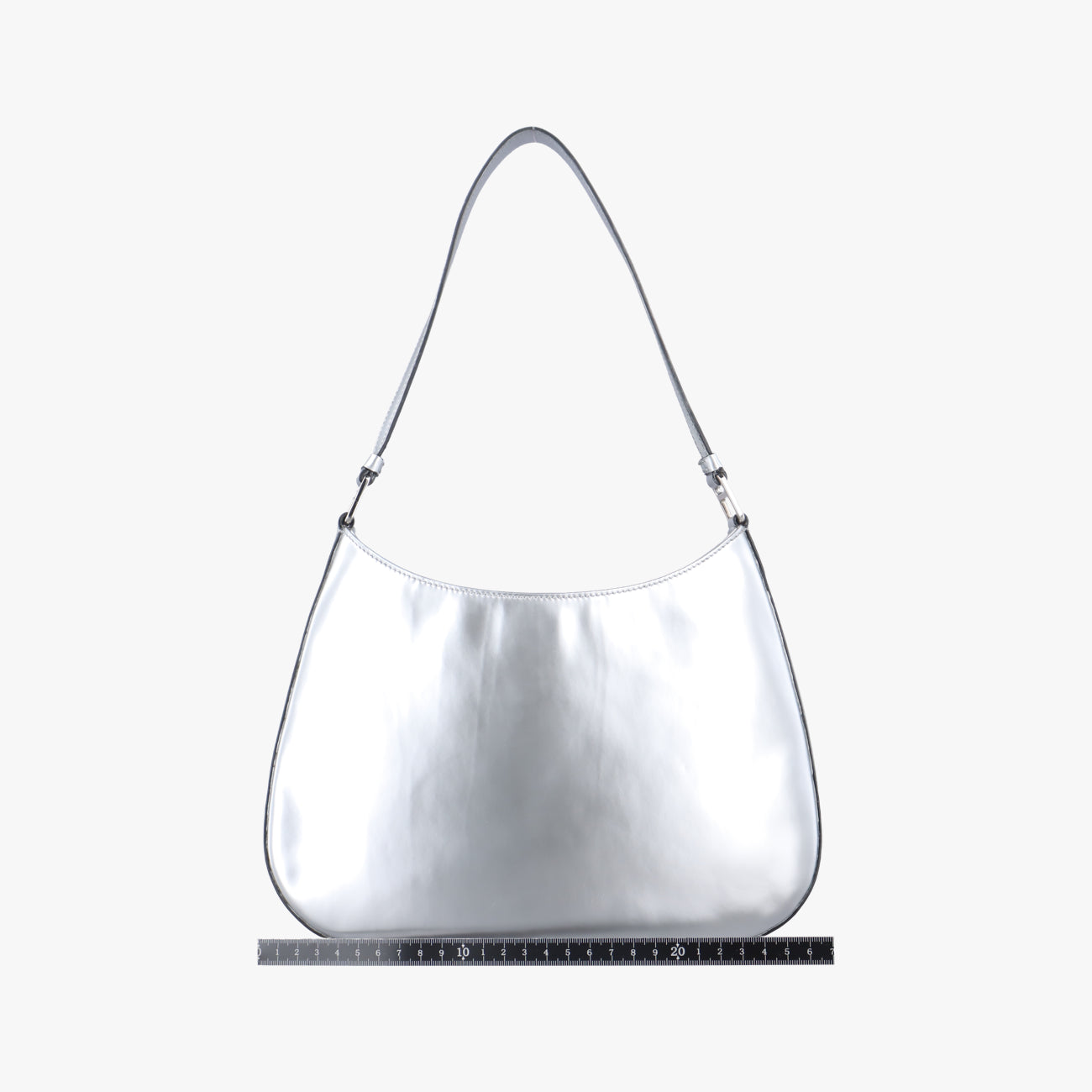 Pre-owned Prada Cleo Silver Brushed leather  shoulderbag | stylenewstar