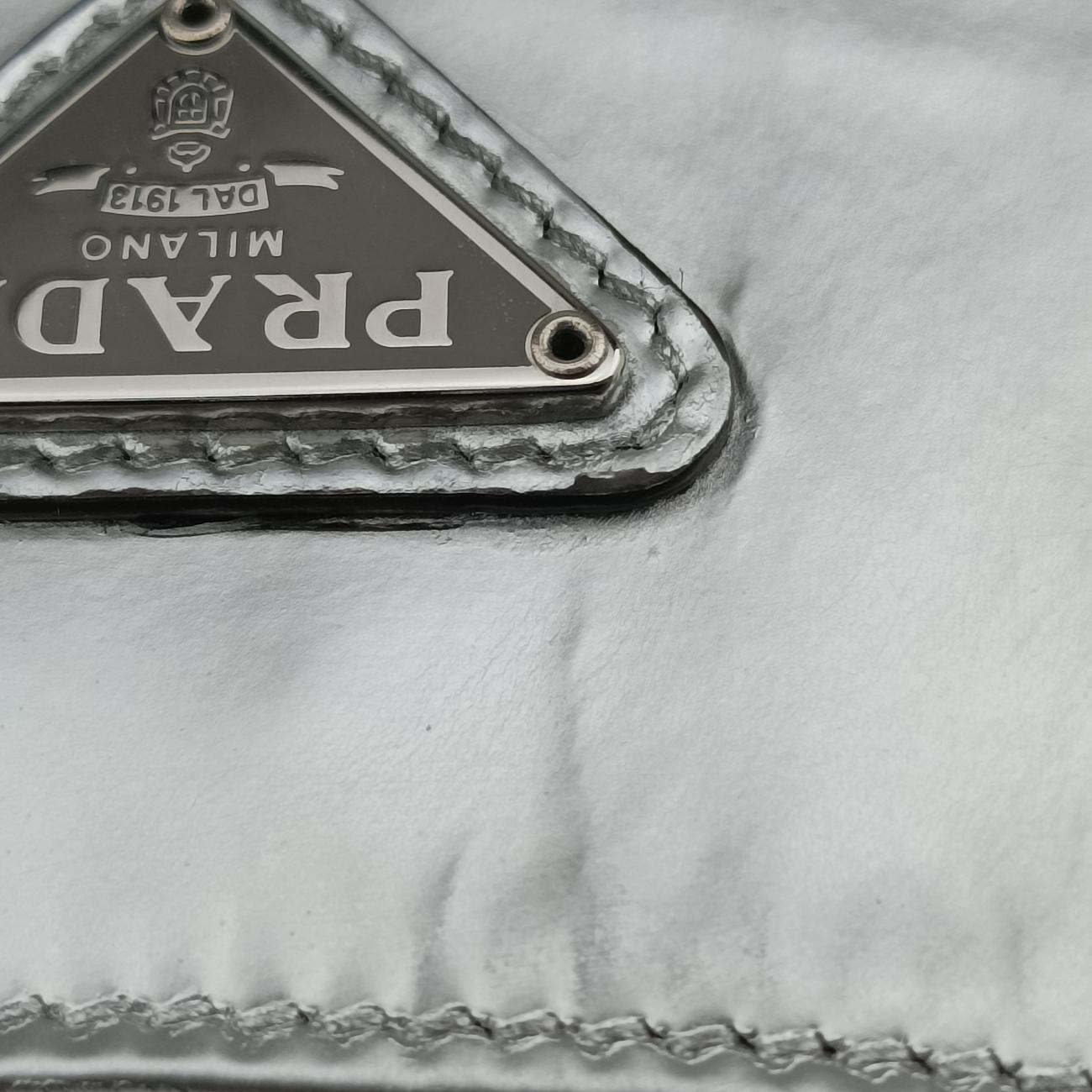 Pre-owned Prada Cleo Silver Brushed leather  shoulderbag | stylenewstar