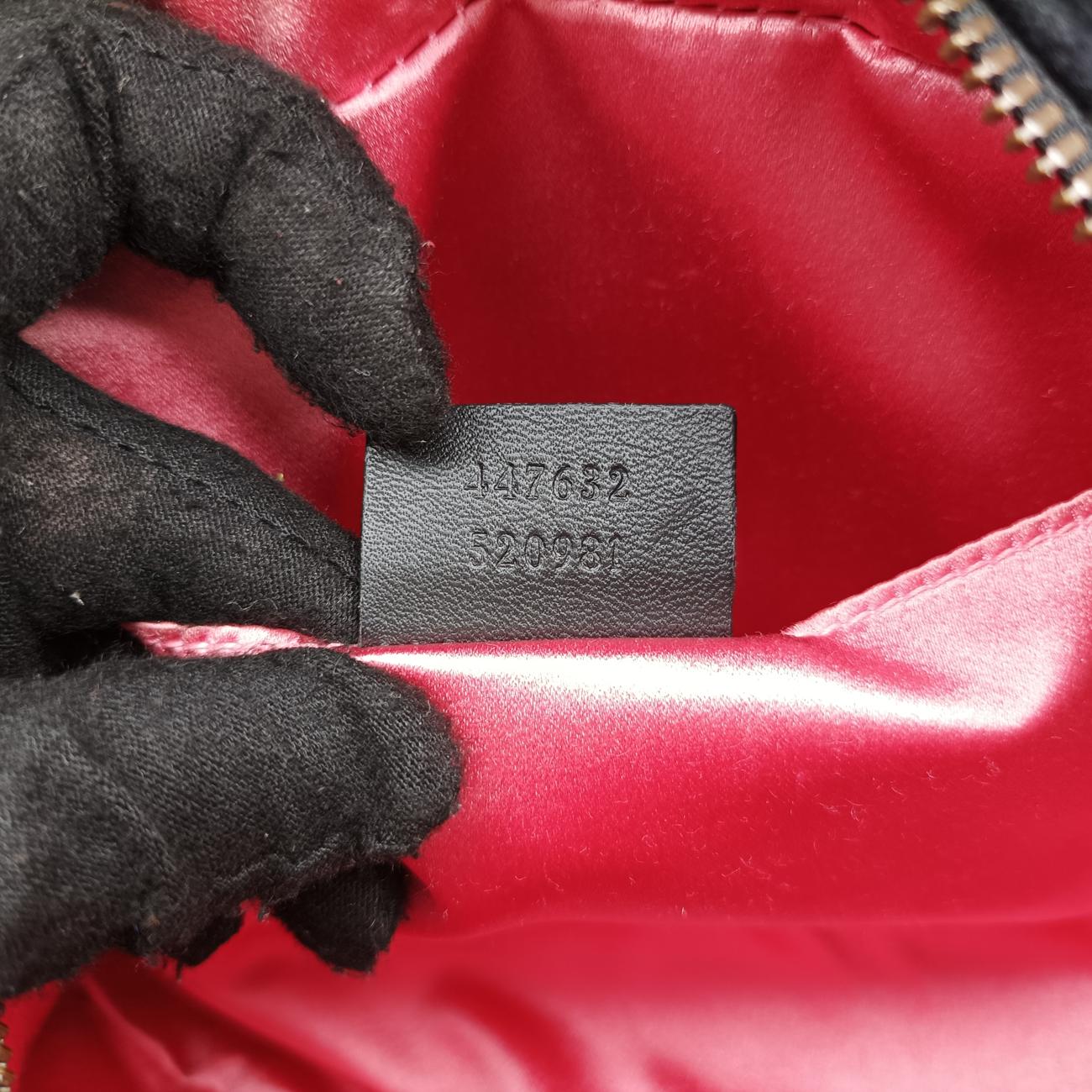 Pre-owned Gucci GG Marmont Black×Multicolor velour 447632 shoulderbag | stylenewstar