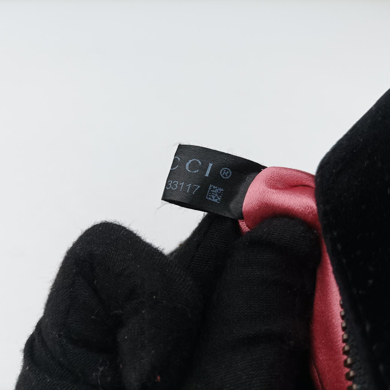 Pre-owned Gucci GG Marmont Black×Multicolor velour 447632 shoulderbag | stylenewstar