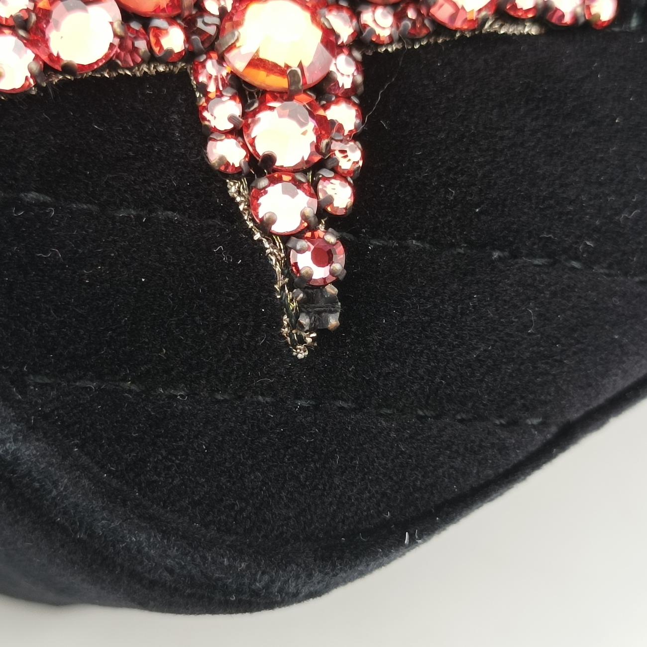 Pre-owned Gucci GG Marmont Black×Multicolor velour 447632 shoulderbag | stylenewstar