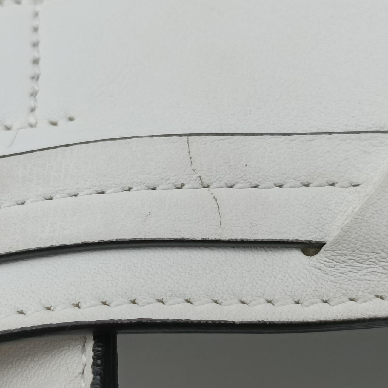 Pre-owned Christian Dior Cannage Detail Shopper Tote White Leather  shoulderbag | stylenewstar