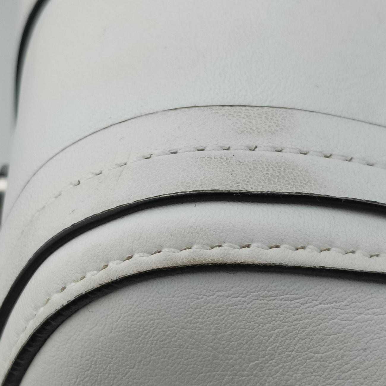 Pre-owned Christian Dior Cannage Detail Shopper Tote White Leather  shoulderbag | stylenewstar