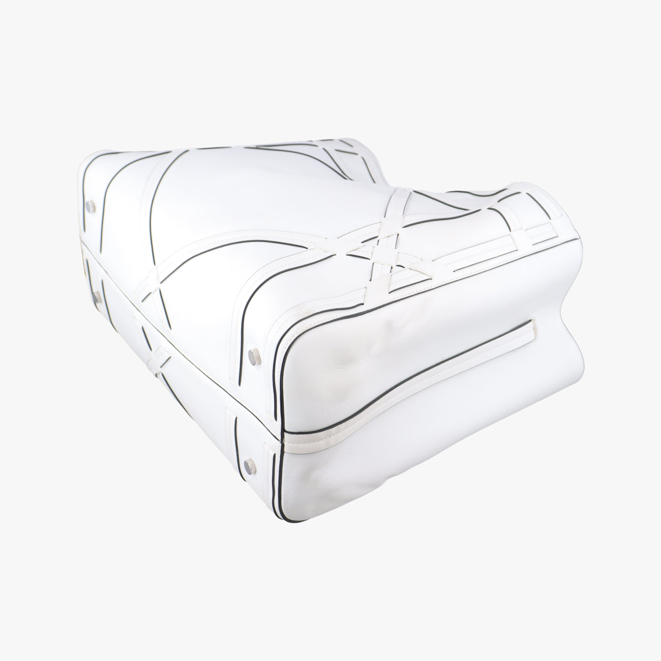 Pre-owned Christian Dior Cannage Detail Shopper Tote White Leather  shoulderbag | stylenewstar