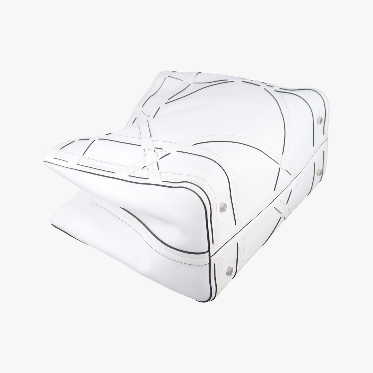 Pre-owned Christian Dior Cannage Detail Shopper Tote White Leather  shoulderbag | stylenewstar