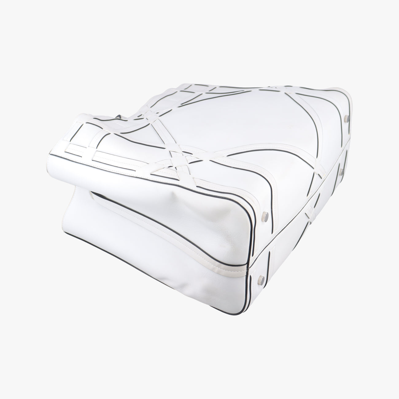 Pre-owned Christian Dior Cannage Detail Shopper Tote White Leather  shoulderbag | stylenewstar