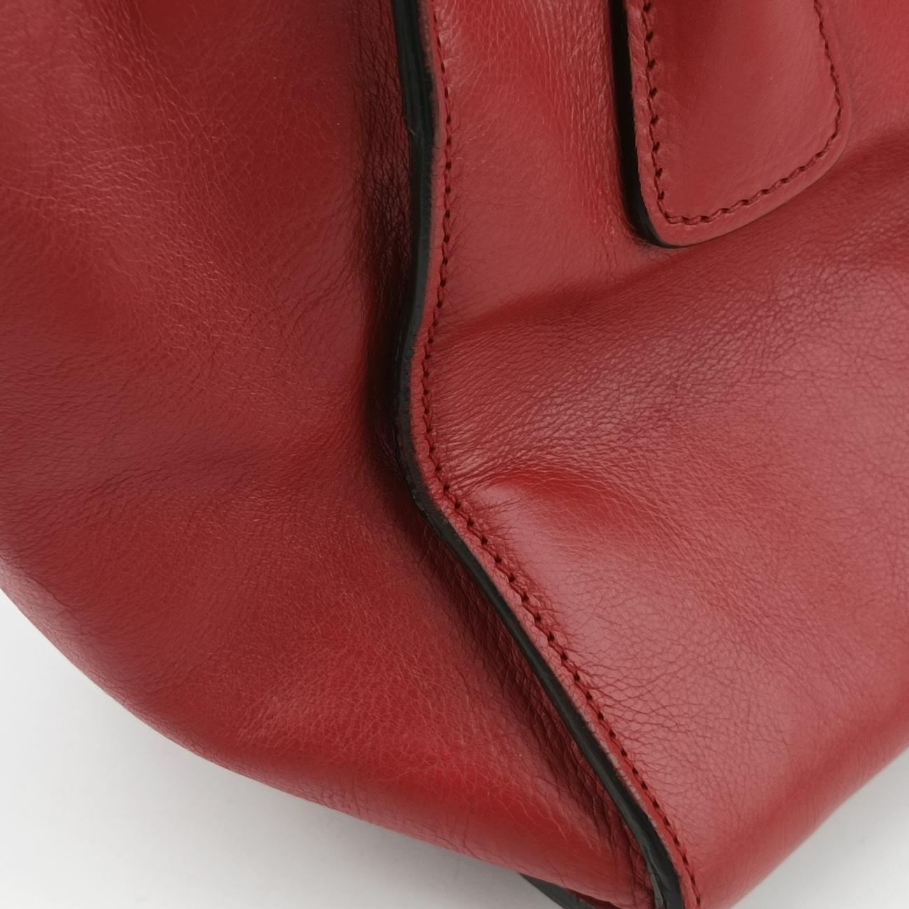 Pre-owned Prada Twin Pocket Winged Tote Red Leather BN2619 shoulderbag | stylenewstar