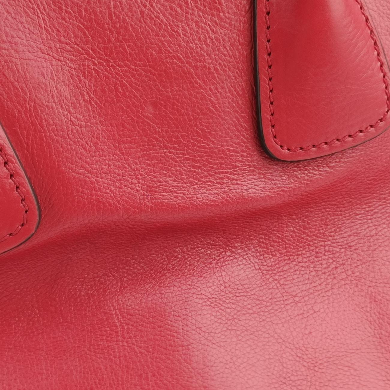 Pre-owned Prada Twin Pocket Winged Tote Red Leather BN2619 shoulderbag | stylenewstar