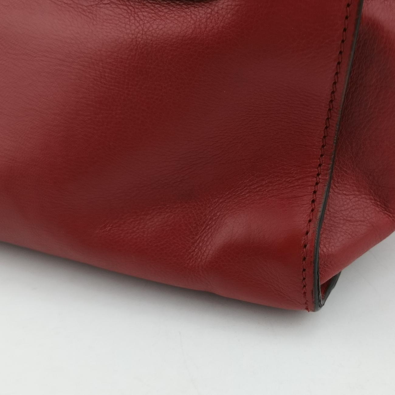 Pre-owned Prada Twin Pocket Winged Tote Red Leather BN2619 shoulderbag | stylenewstar