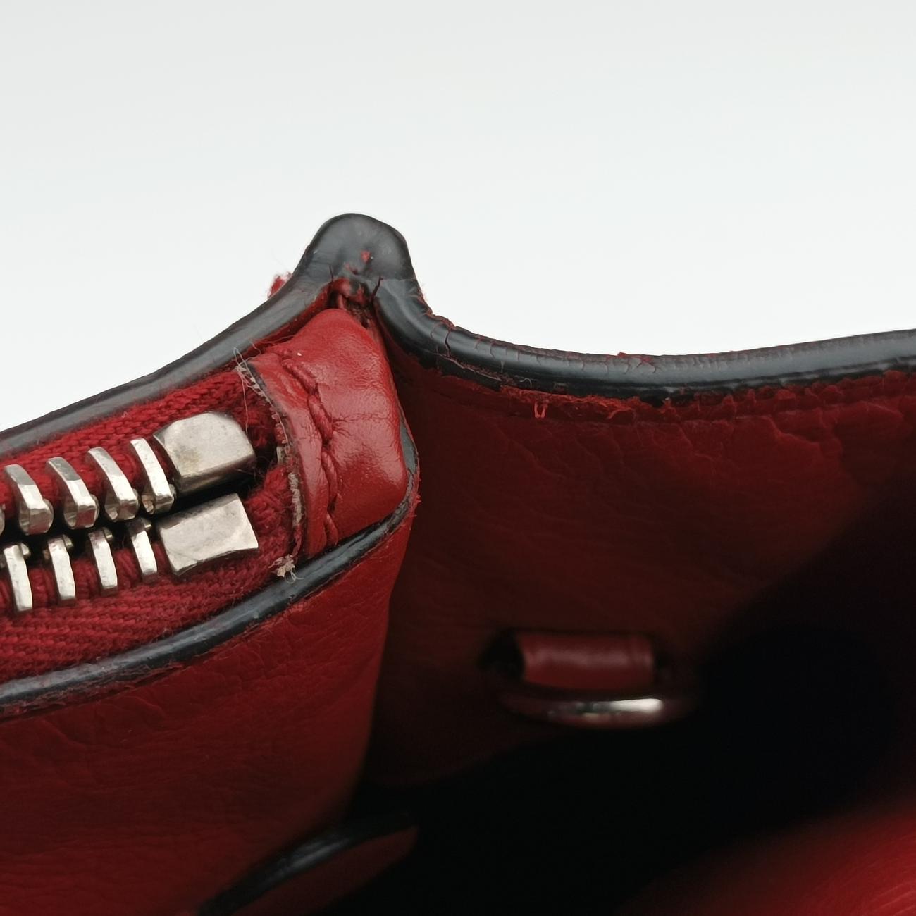 Pre-owned Prada Twin Pocket Winged Tote Red Leather BN2619 shoulderbag | stylenewstar