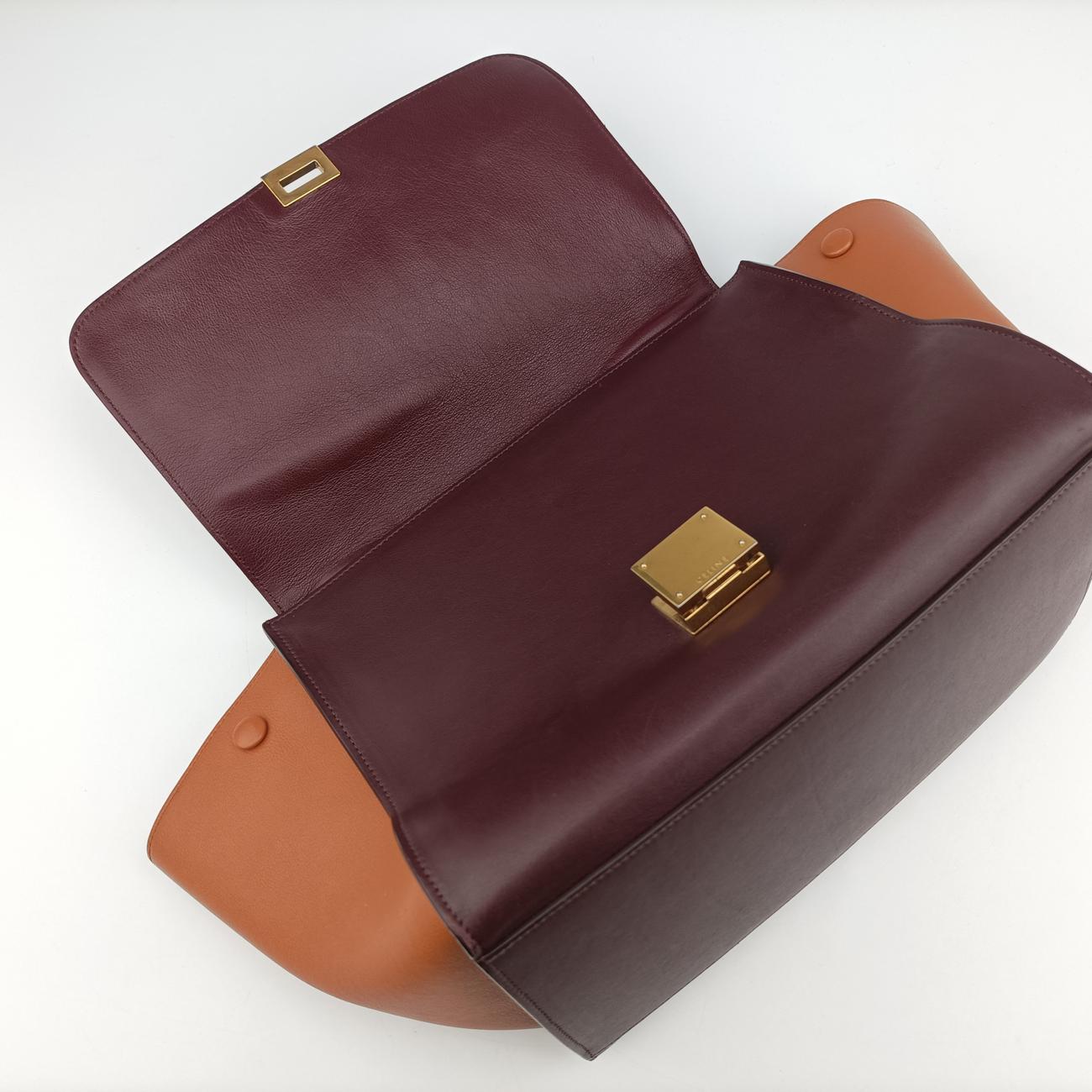 Pre-owned Celine Trapèze Orange×brown×Pink leather  shoulderbag | stylenewstar