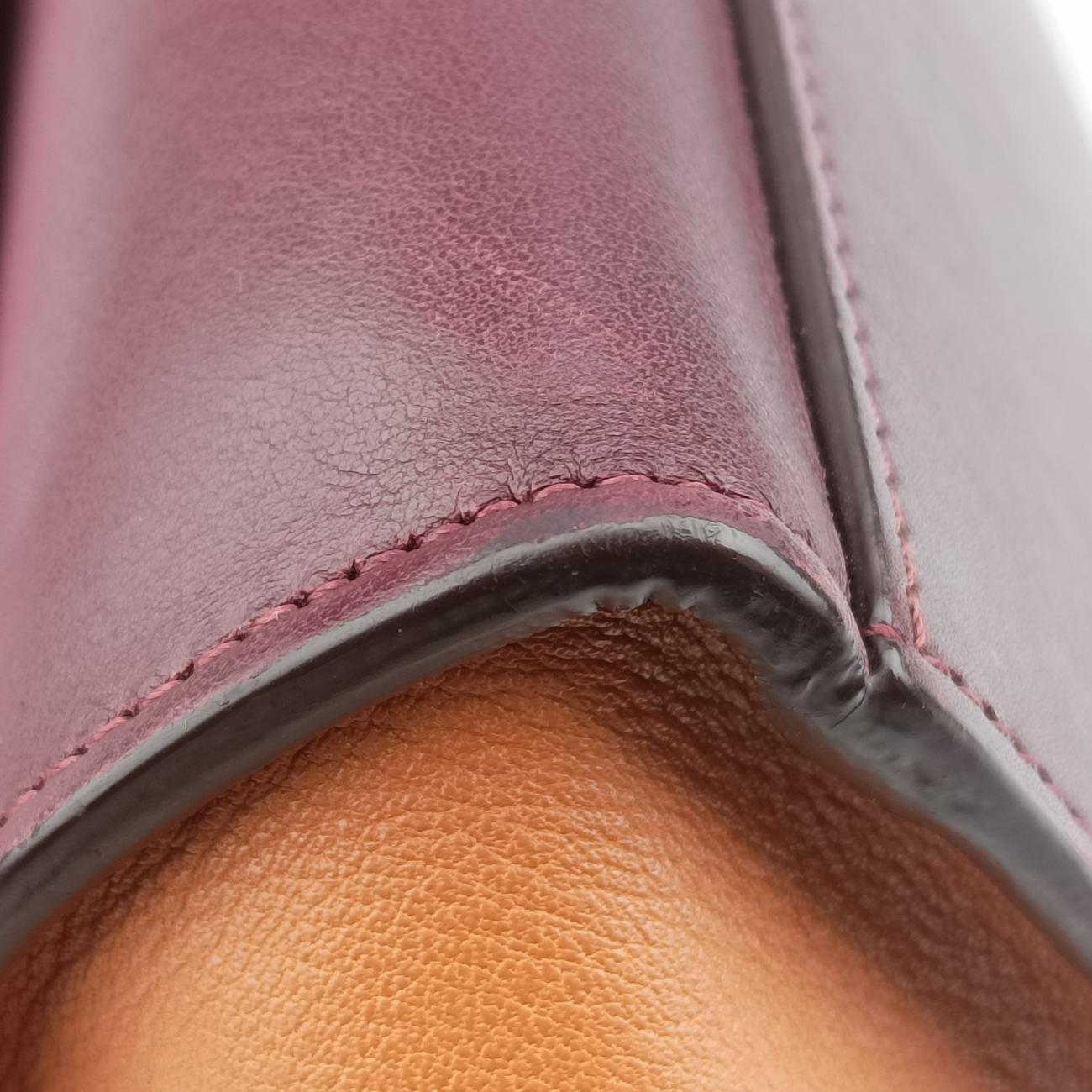 Pre-owned Celine Trapèze Orange×brown×Pink leather  shoulderbag | stylenewstar