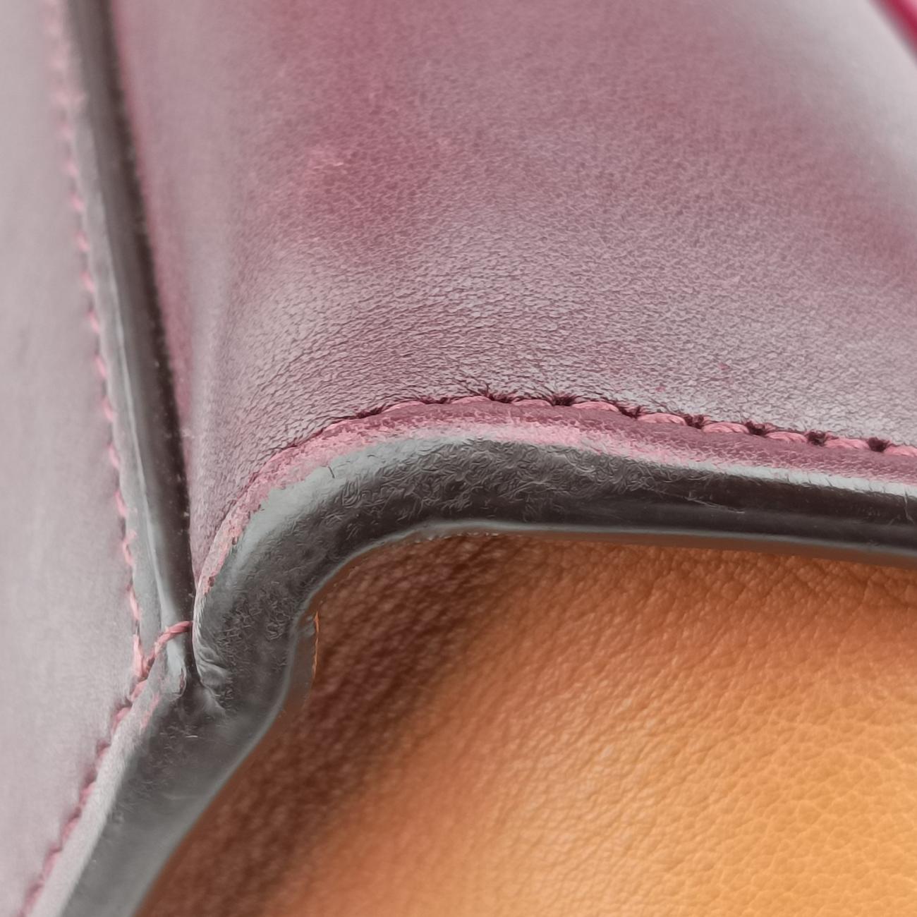 Pre-owned Celine Trapèze Orange×brown×Pink leather  shoulderbag | stylenewstar