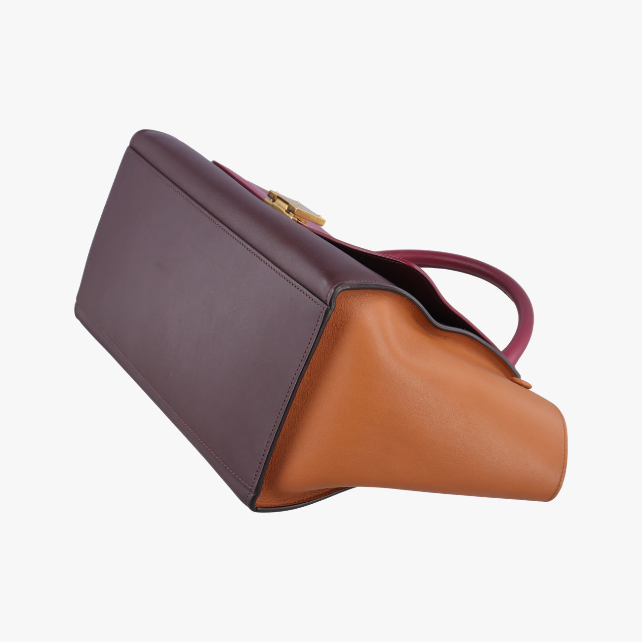 Pre-owned Celine Trapèze Orange×brown×Pink leather  shoulderbag | stylenewstar