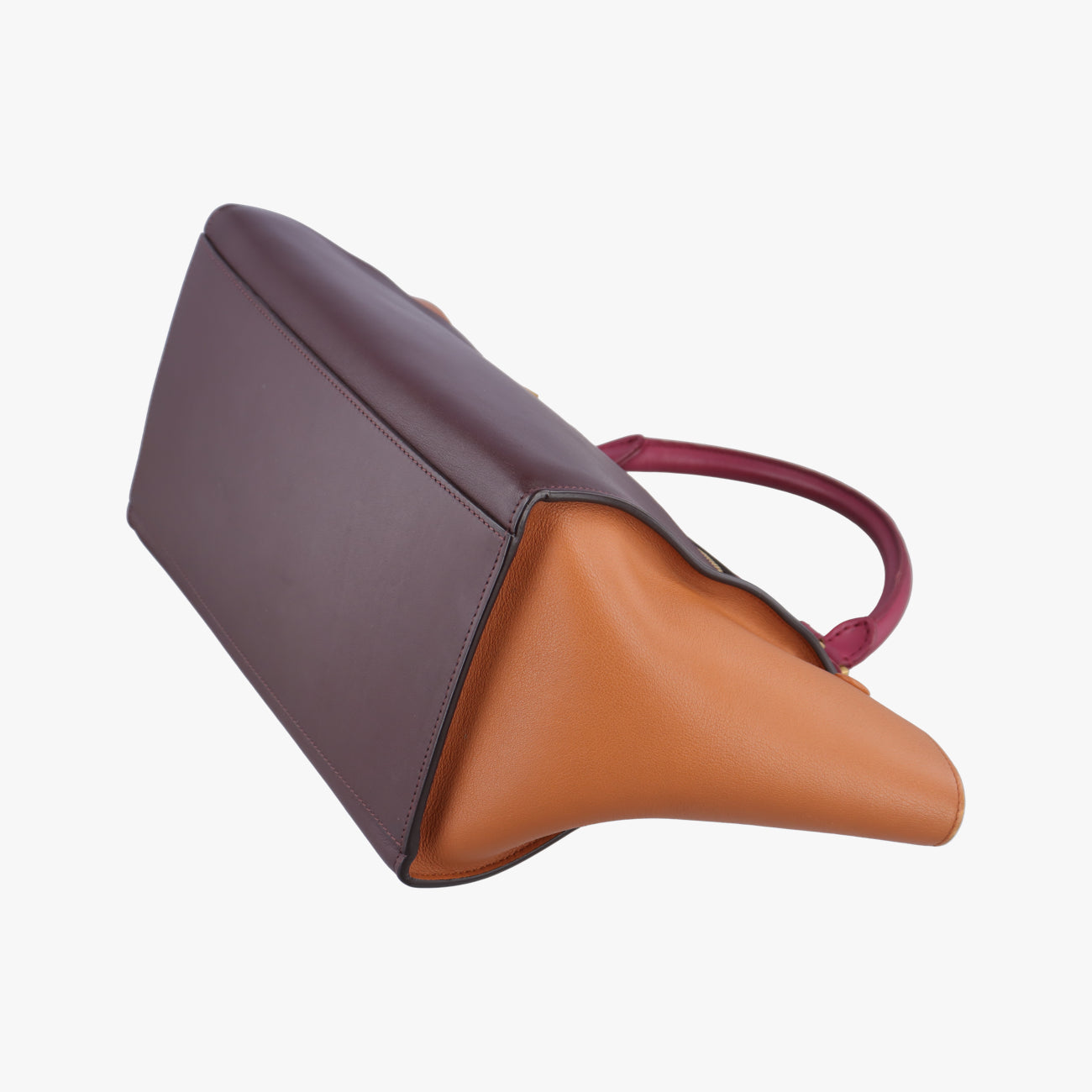 Pre-owned Celine Trapèze Orange×brown×Pink leather  shoulderbag | stylenewstar