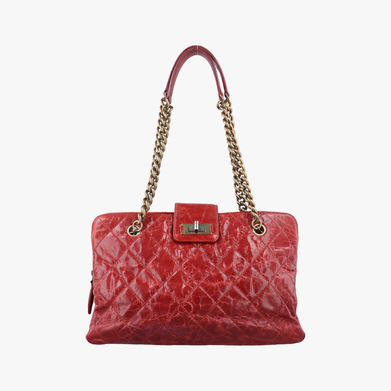 Pre-owned Chanel 2.55 Matelasse Red Leather A66817 shoulderbag | stylenewstar