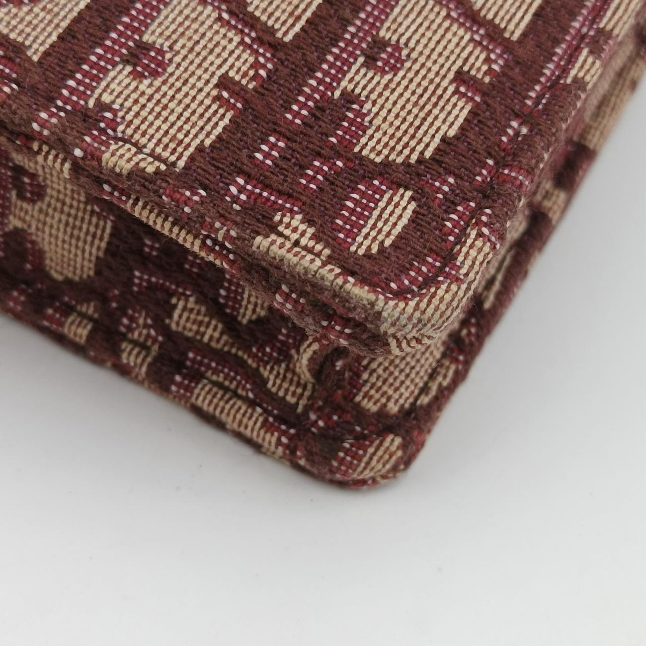 Secondhand Christian Dior Saddle Red×beige Jacquard  shoulderbag | stylenewstar