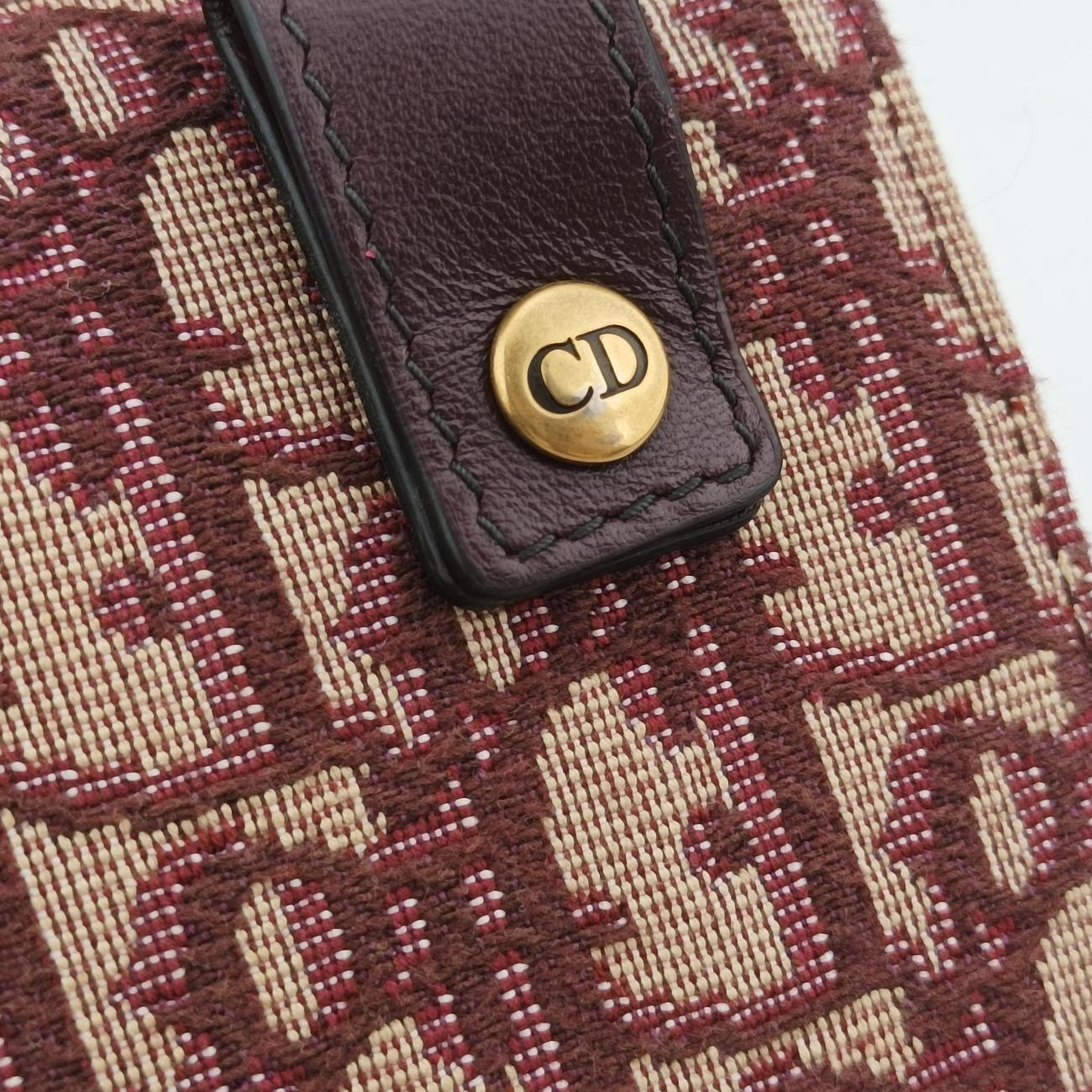 Secondhand Christian Dior Saddle Red×beige Jacquard  shoulderbag | stylenewstar