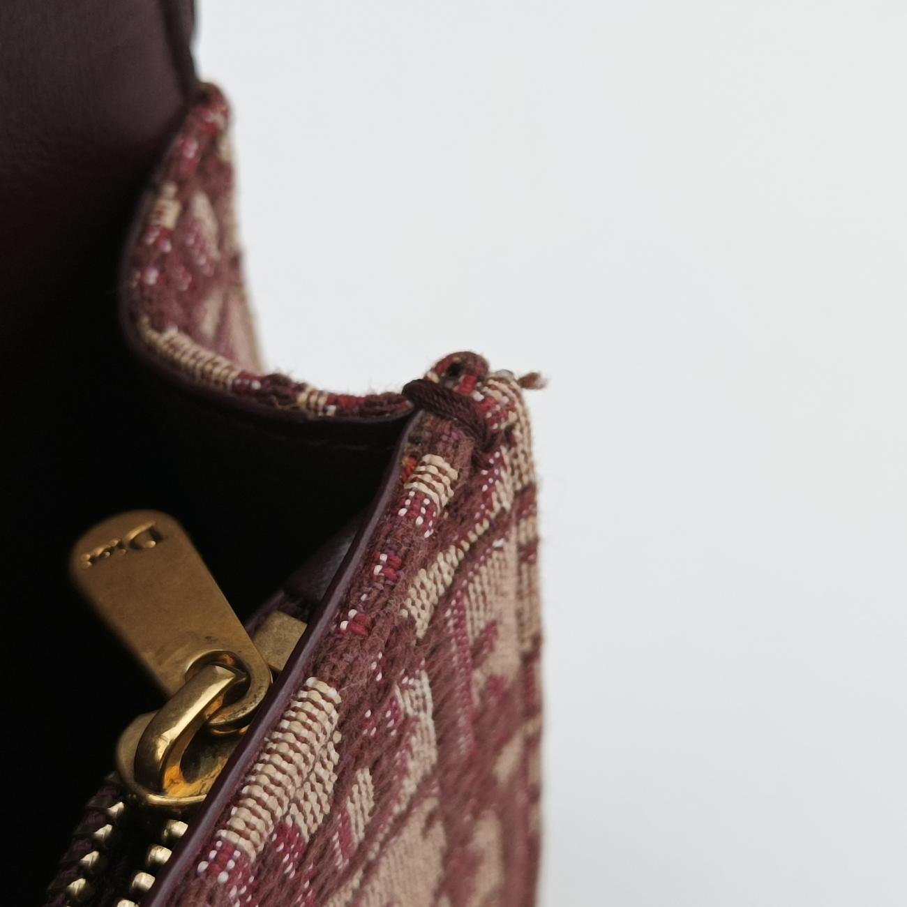 Secondhand Christian Dior Saddle Red×beige Jacquard  shoulderbag | stylenewstar