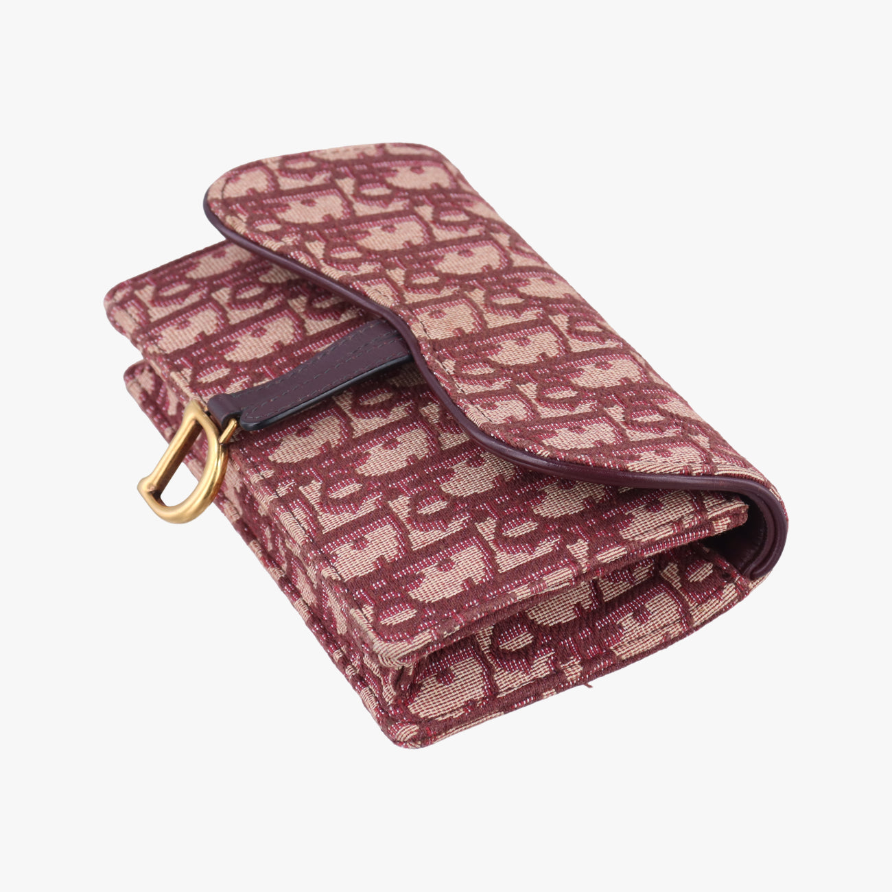 Secondhand Christian Dior Saddle Red×beige Jacquard  shoulderbag | stylenewstar