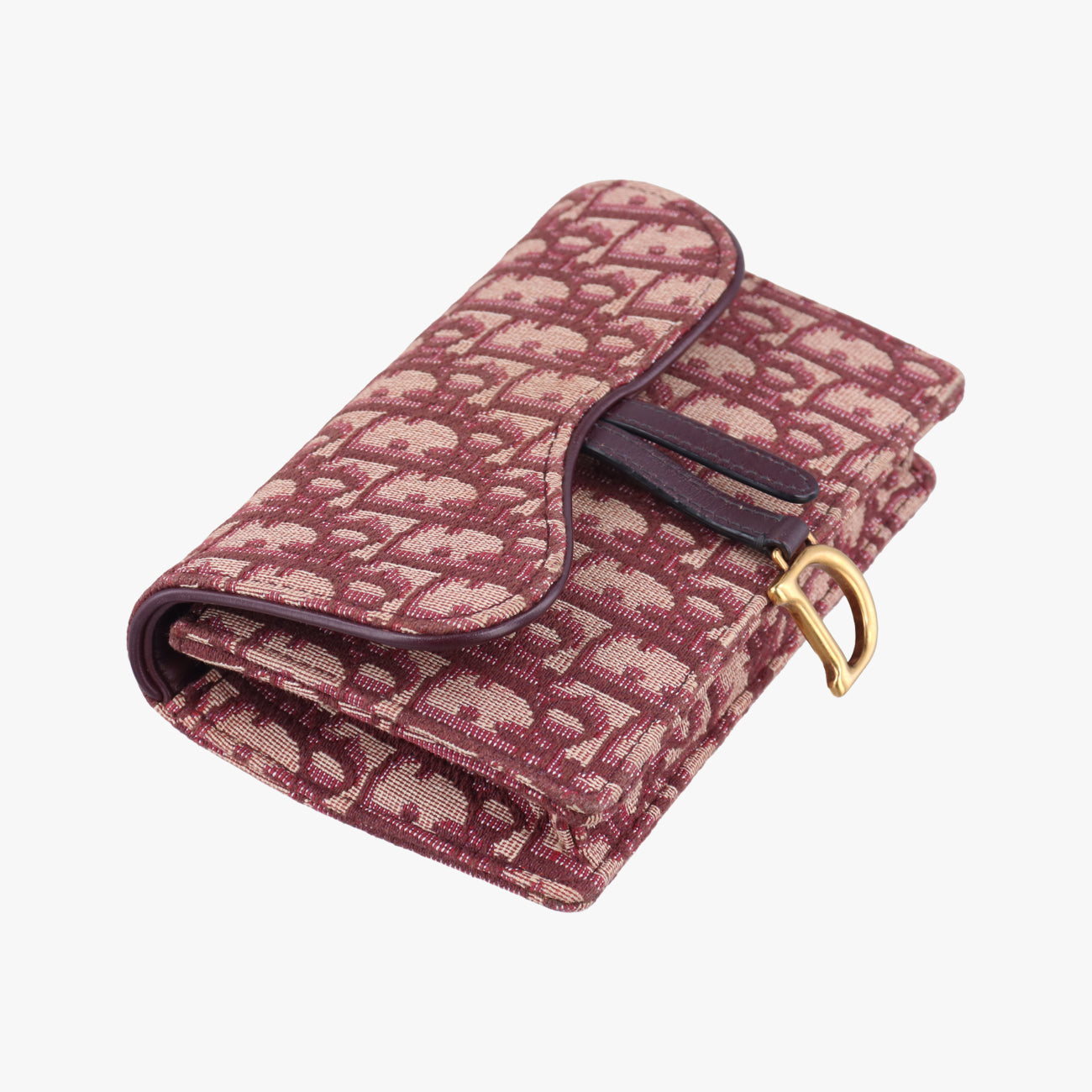 Secondhand Christian Dior Saddle Red×beige Jacquard  shoulderbag | stylenewstar