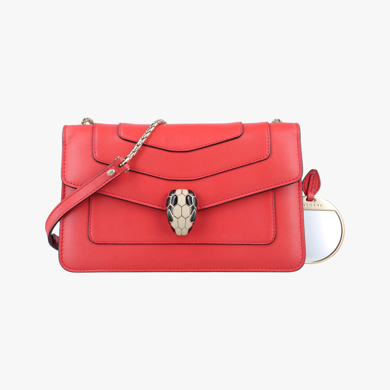 Vintage Bvlgari SERPENTI FOREVER Red Leather  shoulderbag | stylenewstar