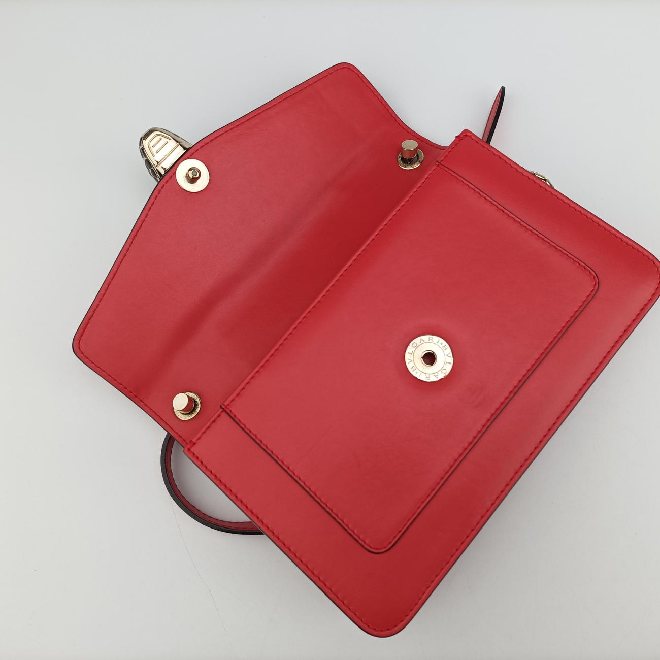 Vintage Bvlgari SERPENTI FOREVER Red Leather  shoulderbag | stylenewstar